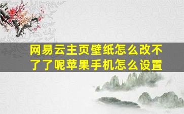 网易云主页壁纸怎么改不了了呢苹果手机怎么设置