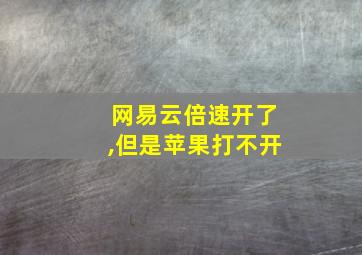 网易云倍速开了,但是苹果打不开