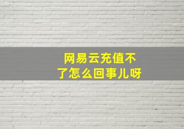 网易云充值不了怎么回事儿呀