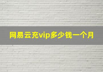 网易云充vip多少钱一个月