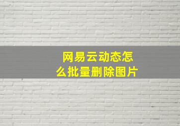 网易云动态怎么批量删除图片