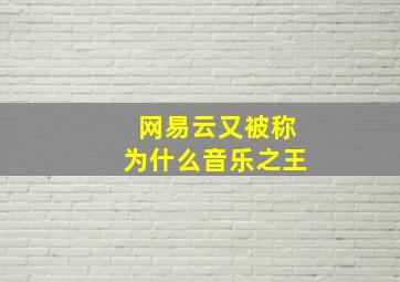 网易云又被称为什么音乐之王