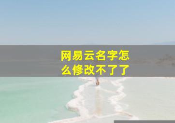 网易云名字怎么修改不了了