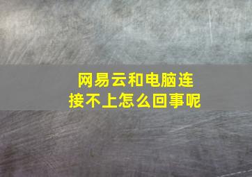 网易云和电脑连接不上怎么回事呢