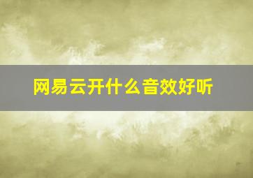 网易云开什么音效好听