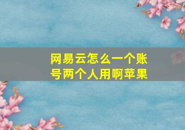 网易云怎么一个账号两个人用啊苹果