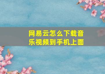 网易云怎么下载音乐视频到手机上面