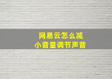 网易云怎么减小音量调节声音