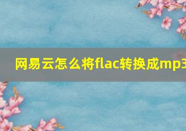 网易云怎么将flac转换成mp3