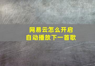 网易云怎么开启自动播放下一首歌