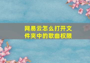 网易云怎么打开文件夹中的歌曲权限