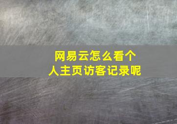 网易云怎么看个人主页访客记录呢