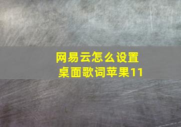 网易云怎么设置桌面歌词苹果11