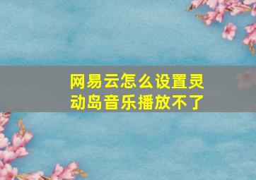 网易云怎么设置灵动岛音乐播放不了