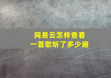 网易云怎样查看一首歌听了多少遍