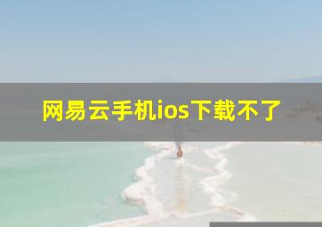 网易云手机ios下载不了