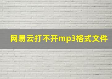 网易云打不开mp3格式文件