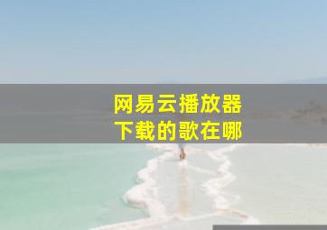 网易云播放器下载的歌在哪