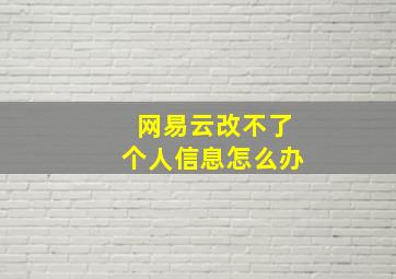 网易云改不了个人信息怎么办