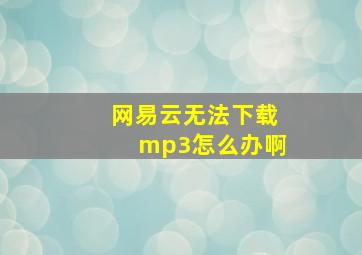 网易云无法下载mp3怎么办啊