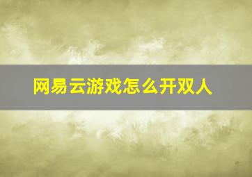 网易云游戏怎么开双人