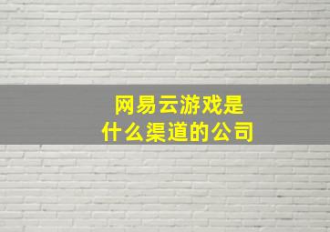 网易云游戏是什么渠道的公司