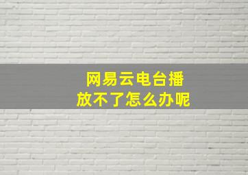 网易云电台播放不了怎么办呢