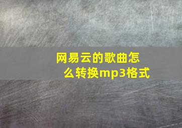 网易云的歌曲怎么转换mp3格式