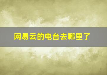 网易云的电台去哪里了