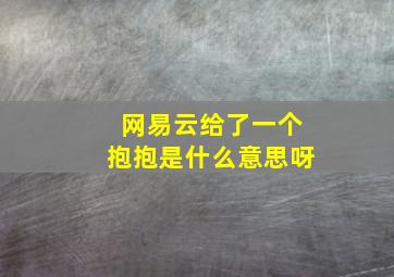 网易云给了一个抱抱是什么意思呀