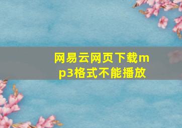 网易云网页下载mp3格式不能播放