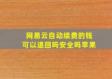 网易云自动续费的钱可以退回吗安全吗苹果