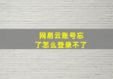 网易云账号忘了怎么登录不了