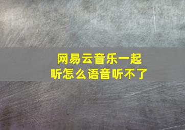 网易云音乐一起听怎么语音听不了