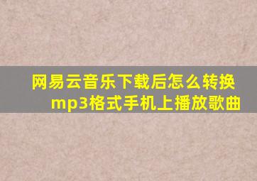 网易云音乐下载后怎么转换mp3格式手机上播放歌曲