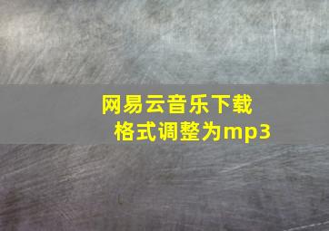 网易云音乐下载格式调整为mp3