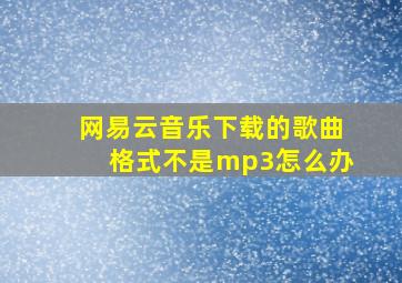 网易云音乐下载的歌曲格式不是mp3怎么办