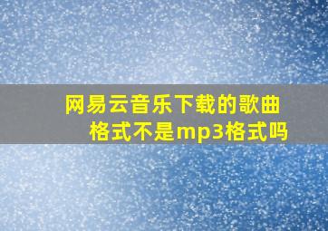 网易云音乐下载的歌曲格式不是mp3格式吗