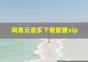 网易云音乐下载都要vip