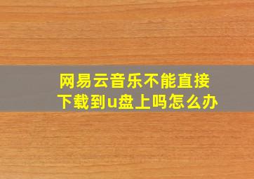 网易云音乐不能直接下载到u盘上吗怎么办