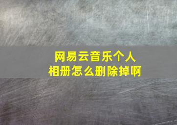 网易云音乐个人相册怎么删除掉啊