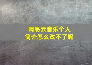 网易云音乐个人简介怎么改不了呢