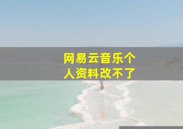 网易云音乐个人资料改不了