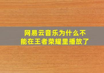 网易云音乐为什么不能在王者荣耀里播放了