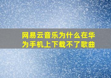 网易云音乐为什么在华为手机上下载不了歌曲