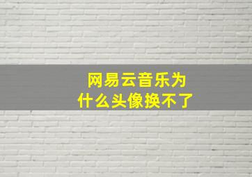 网易云音乐为什么头像换不了