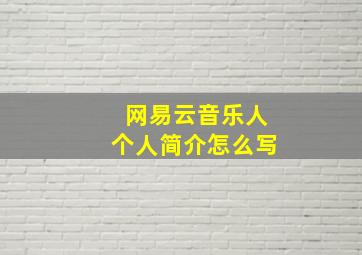 网易云音乐人个人简介怎么写