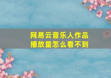 网易云音乐人作品播放量怎么看不到