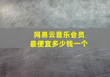 网易云音乐会员最便宜多少钱一个