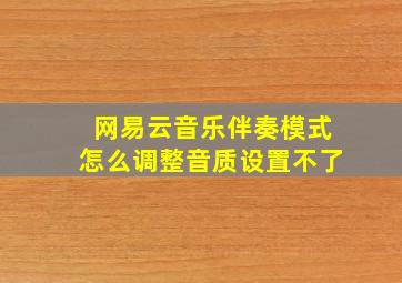 网易云音乐伴奏模式怎么调整音质设置不了